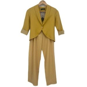 For Cuties Girls’ 2-Piece Linen Blend Suit Size 10-11yrs 146cm in Yellow